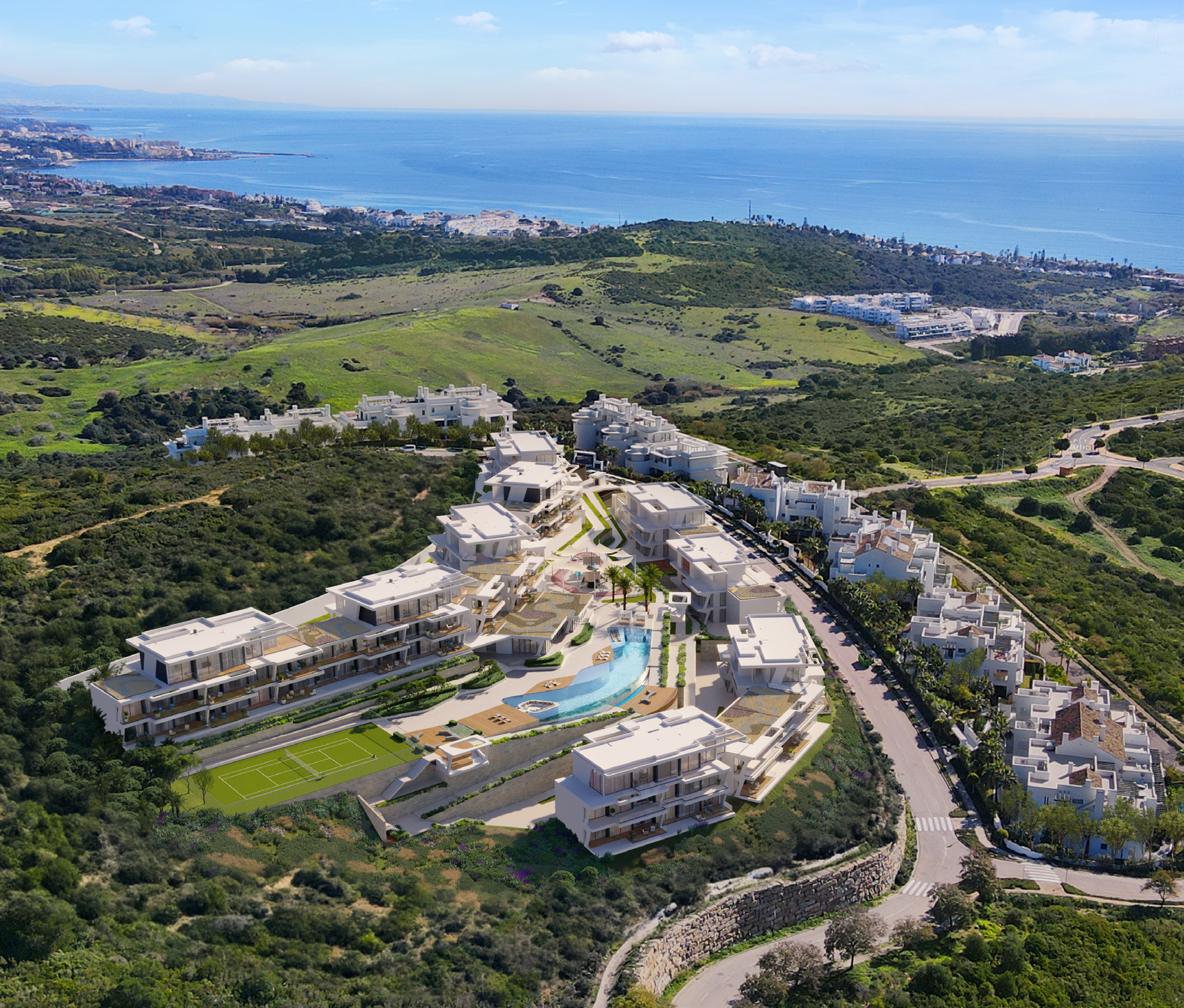 Architectural detail of Marea luxury apartments at Finca Cortesin