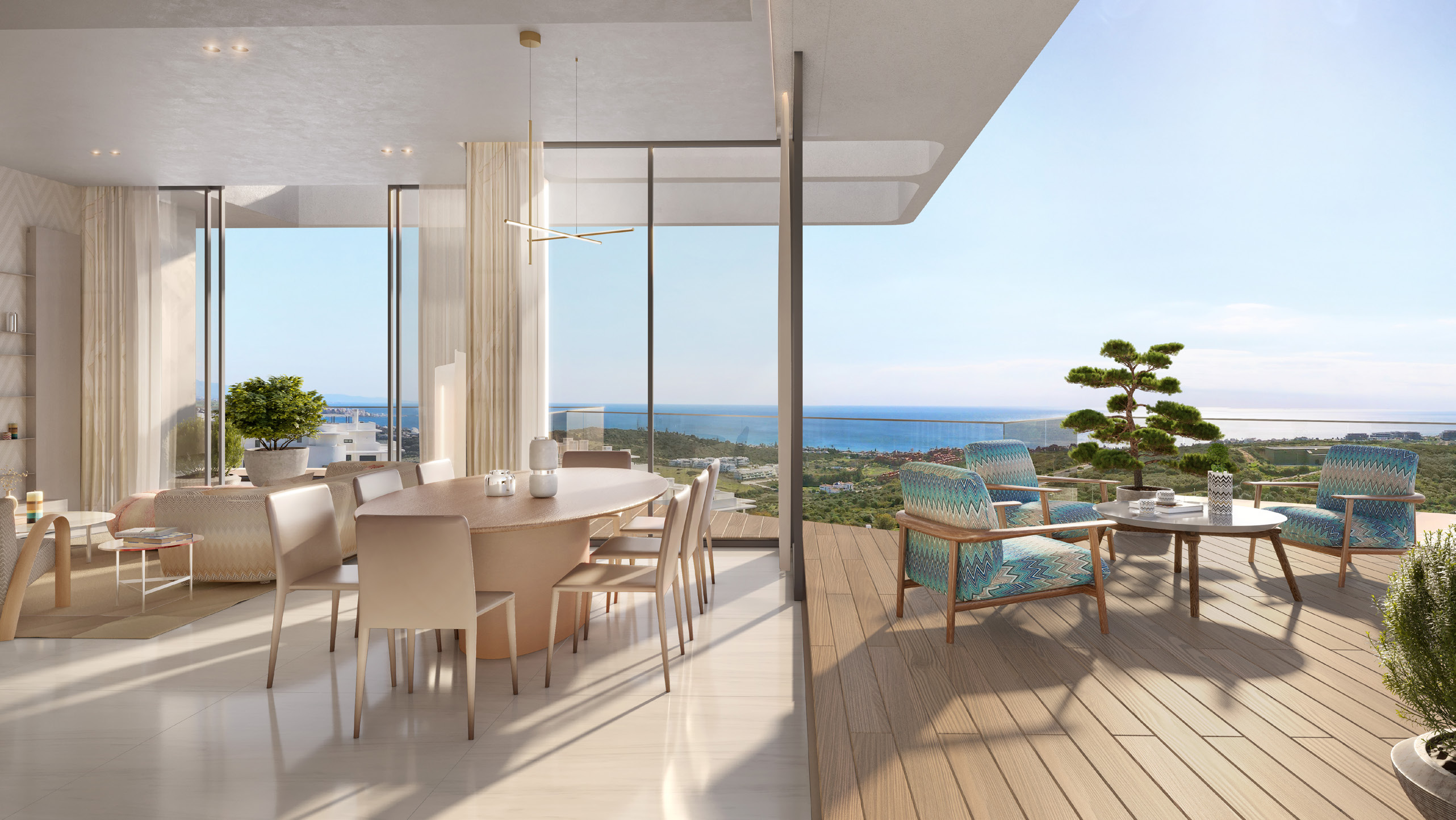 Sophisticated Mediterranean interior with Missoni design elements at Marea residences